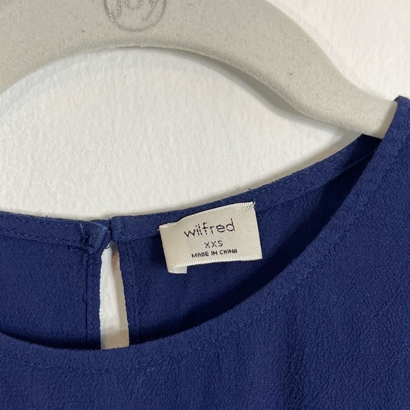 Aritzia Wilfred Maxime Dress Midi Navy Blue Side Slit Navy Blue XXS - Picture 4 of 6